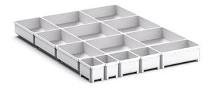 14 Compartment Box Kit 75+mm High x 525W x 650D drawer Bott Cubio Drawer Cabinets 525 x 650 Engineering tool storage cabinets 46/43020794 Cubio Plastic Box Kit EKK 5675 14 Comp.jpg